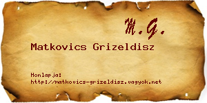Matkovics Grizeldisz névjegykártya